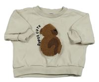 Béžová oversize mikina s medvídkem Next