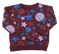 Mahagonová mikina s hvězdami a planetami Primark