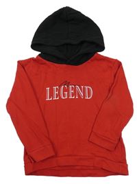 Červeno-černá mikina s nápisem a kapucí River Island