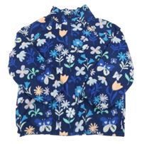 Tmavomodrá květovaná fleecová mikina M&S