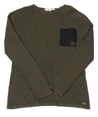 Khaki svetr s kapsou H&M