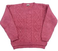 Růžový vzorovaný vlněný svetr Next 