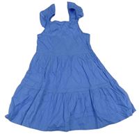 Modré plátěné šaty s volánky Primark