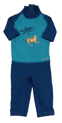 Perolejovo-azurový UV overal s leopardem Nabaiji 