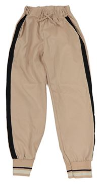Starorůžovo-černé cuff kalhoty Zara