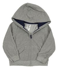 Šedá fleecová propínací mikina s kapucí Carter´s 