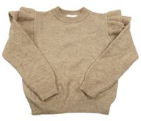 Béžový vlněný svetr s volánky H&M