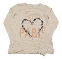 Broskvové triko s nápisem a srdíčkem Name it