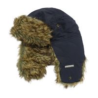 Tmavošedá šusťáková beranice s kožešinou