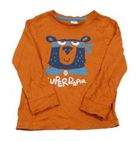 Oranžové triko s medvídkem C&A