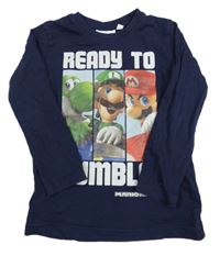 Tmavomodré triko s Máriem 