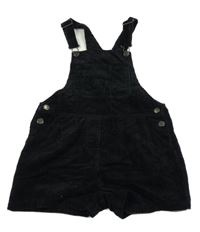 Černé manšestrové laclové kraťasy Next 