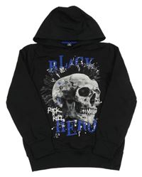Černá mikina s lebkou a kapucí Y.F.K. 
