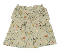 Béžové šaty s kytičkami Name it