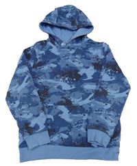 Modro-tmavomodrá army mikina s kapucí George 