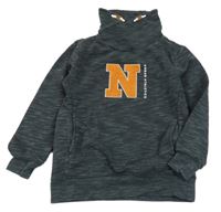 Šedo-bílá melírovaná mikina s komínovým límcem Yigga 