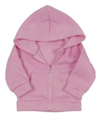 Světlerůžová propínací mikina s kapucí 