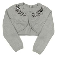 Stříbrné svetrové bolerko s pajetkami TU 