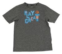 Tmavošedé melírované sportovní kraťasy s nápisem H&M