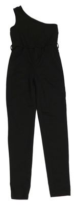 Černý kalhotový overal s jedním ramínkem Shein