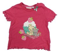 Růžové tričko s muffinem a zvířátky Liegelind