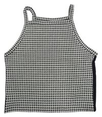 Černo-bílý vzorovaný crop top Page one young