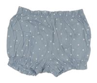Světlemodré puntíkované plátěné kraťasy H&M
