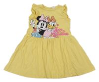 Žluté bavlněné šaty s Minnie a Daisy H&M