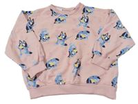 Světlerůžová oversize mikina s Bluey Zara