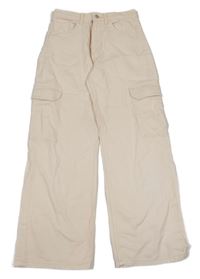 Smetanové cargo wide leg rifle H&M