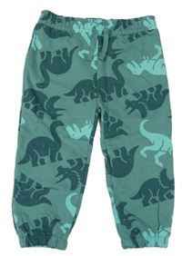 Tmavozelené tepláky s dinosaury Primark