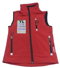 Červeno-černá softshellová vesta s nášivkou CMP