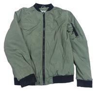 Khaki-černý šusťákový zateplený bomber PRIMARK