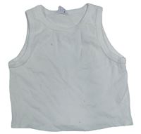 Bílý žebrovaný crop top Zara