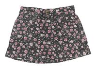Tmavošedá riflová sukně s růžemi Denim Co.