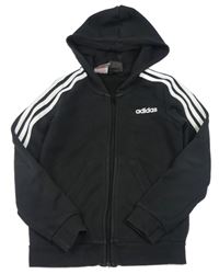 Černo-bílá propínací mikina s kapucí Adidas