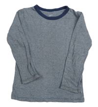 Tmavomodro-bílé melírované triko H&M