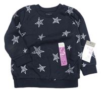 Nové - tmavomodrá mikina s hvězdičkami zn. PRIMARK
