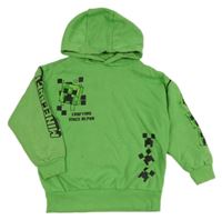 Zelená mikina s Minecraft a kapucí