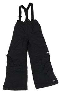 Černé šusťákové funkční zimní oteplovačky s odepínacími kšandami TRESPASS