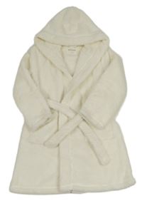 Smetanový huňatý župan s kapucí Schiesser