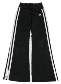 Černo-bílé funkční sportovní tepláky Adidas