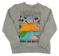 Šedá melírovaná mikina s pokémony name it.