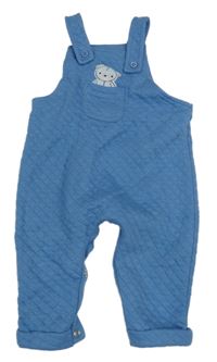 Modré prošívané laclové tepláky s medvídkem a kapsou little nutmeg