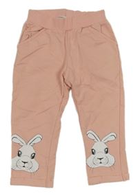 Světlerůžové tepláky s králíčky BREEZE