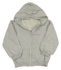 Světlešedá melírovaná propínací mikina s kapucí M&S