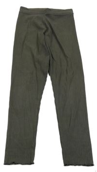 Tmavošedé žebrované legíny PRIMARK