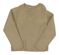 Béžový žebrovaný úpletový svetr M&S