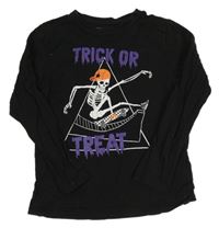 Černé triko s kostrou PRIMARK