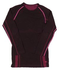 Tmavovínovo-černé melírované thermo triko 